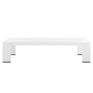Modway Furniture Tahoe Outdoor Patio Aluminum Coffee Table - Sleek, Durable Design for Modern Outdoor Spaces White EEI-5677-WHI