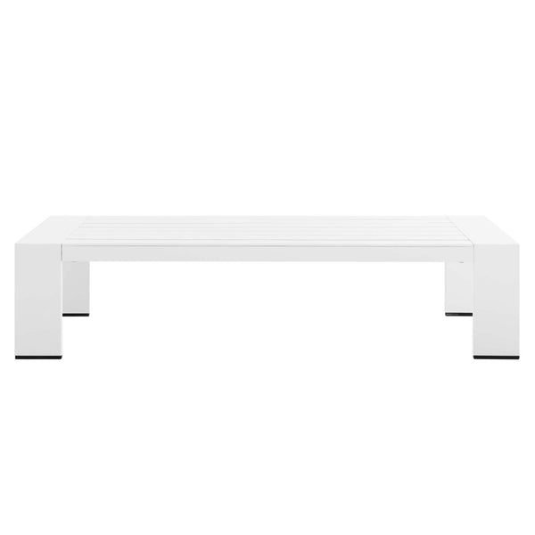 Modway Furniture Tahoe Outdoor Patio Aluminum Coffee Table - Sleek, Durable Design for Modern Outdoor Spaces White EEI-5677-WHI