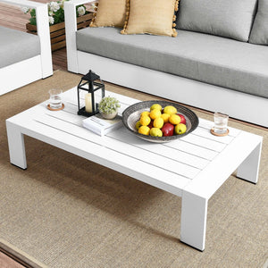 Modway Furniture Tahoe Outdoor Patio Aluminum Coffee Table - Sleek, Durable Design for Modern Outdoor Spaces White EEI-5677-WHI