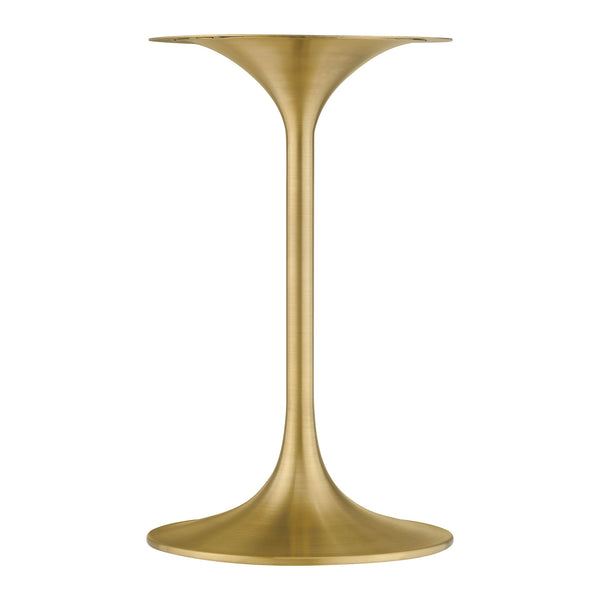 Modway Furniture Lippa Round Sintered Stone Side Table with Brushed Gold Pedestal Mid Century Modern Gold / White EEI-5686-GLD-WHI