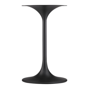 Modway Furniture Lippa Round Sintered Stone Side Table with Brushed Gold Pedestal Mid Century Modern Black / White EEI-5691-BLK-WHI