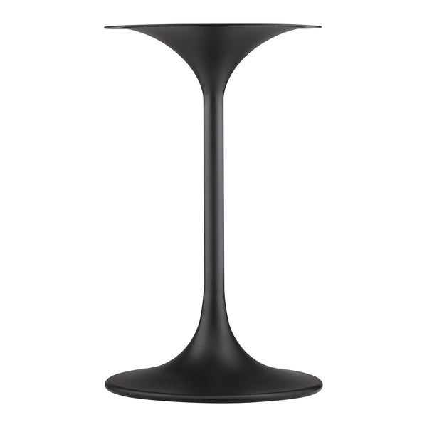 Modway Furniture Lippa Round Sintered Stone Side Table with Brushed Gold Pedestal Mid Century Modern Black / White EEI-5691-BLK-WHI