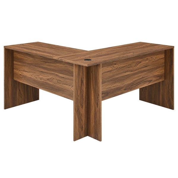 Modway Furniture Venture L-Shaped Desk for Home Office - Stylish Walnut Finish, Spacious Design & Easy Assembly EEI-5703-WAL
