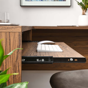 Modway Furniture Venture L-Shaped Desk for Home Office - Stylish Walnut Finish, Spacious Design & Easy Assembly EEI-5703-WAL
