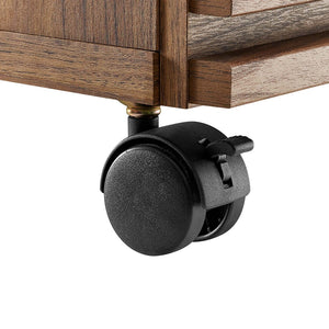 Modway Furniture Render Mid-Century Walnut Rolling File Cabinet - Stylish Storage Solution for Home & Office Use EEI-5704-WAL