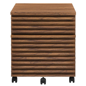 Modway Furniture Render Mid-Century Walnut Rolling File Cabinet - Stylish Storage Solution for Home & Office Use EEI-5704-WAL
