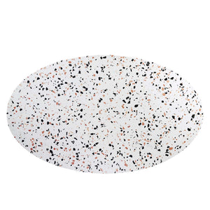 Modway Furniture Lippa 60" Oval Terrazzo Dining Table - Modern Mid-Century Design in Gold & White for Stylish Dining EEI-5736-GLD-WHI