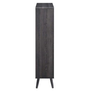 Modway Furniture Transmit 5 Shelf Wood Grain Bookcase - Modern Mid-Century Design for Stylish Home Storage Solutions Charcoal EEI-5743-CHA