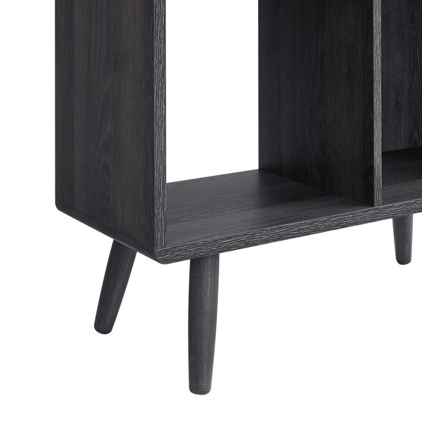 Modway Furniture Transmit 5 Shelf Wood Grain Bookcase - Modern Mid-Century Design for Stylish Home Storage Solutions Charcoal EEI-5743-CHA