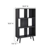 Modway Furniture Transmit 5 Shelf Wood Grain Bookcase Charcoal 11.5 x 30.5 x 52.5