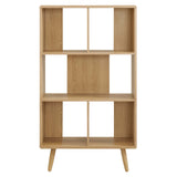 Modway Furniture Transmit 5 Shelf Wood Grain Bookcase Oak 11.5 x 30.5 x 52.5