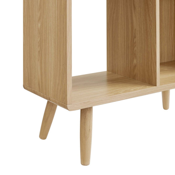 Modway Furniture Transmit 5 Shelf Wood Grain Bookcase - Modern Mid-Century Design for Stylish Home Storage Solutions Oak EEI-5743-OAK