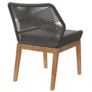 Modway Furniture Wellspring Outdoor Teak Wood Dining Chair with Cushioned Seat for Stylish Comfort and Durability Gray Graphite EEI-5747-GRY-GPH