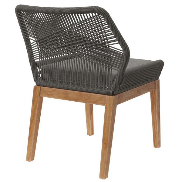 Modway Furniture Wellspring Outdoor Teak Wood Dining Chair with Cushioned Seat for Stylish Comfort and Durability Gray Graphite EEI-5747-GRY-GPH