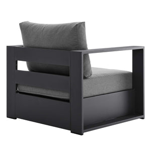 Modway Furniture Tahoe 3-Piece Powder-Coated Aluminum Outdoor Patio Set for Stylish Poolside Comfort and Relaxation Gray Charcoal EEI-5748-GRY-CHA