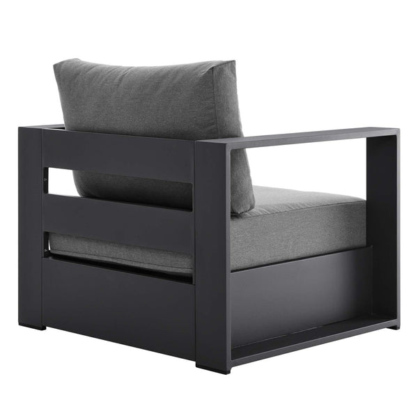 Modway Furniture Tahoe 3-Piece Powder-Coated Aluminum Outdoor Patio Set for Stylish Poolside Comfort and Relaxation Gray Charcoal EEI-5748-GRY-CHA