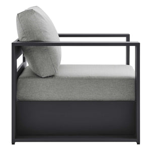 Modway Furniture Tahoe 3-Piece Powder-Coated Aluminum Outdoor Patio Set for Stylish Poolside Comfort and Relaxation Gray Gray EEI-5748-GRY-GRY