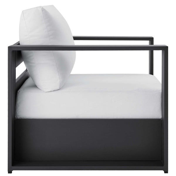 Modway Furniture Tahoe 3-Piece Powder-Coated Aluminum Outdoor Patio Set for Stylish Poolside Comfort and Relaxation Gray White EEI-5748-GRY-WHI