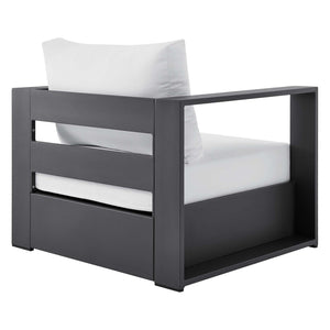 Modway Furniture Tahoe 3-Piece Powder-Coated Aluminum Outdoor Patio Set for Stylish Poolside Comfort and Relaxation Gray White EEI-5748-GRY-WHI