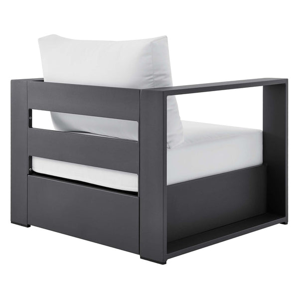 Modway Furniture Tahoe 3-Piece Powder-Coated Aluminum Outdoor Patio Set for Stylish Poolside Comfort and Relaxation Gray White EEI-5748-GRY-WHI