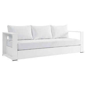 Modway Furniture Tahoe 3-Piece Powder-Coated Aluminum Outdoor Patio Set for Stylish Poolside Comfort and Relaxation White White EEI-5748-WHI-WHI