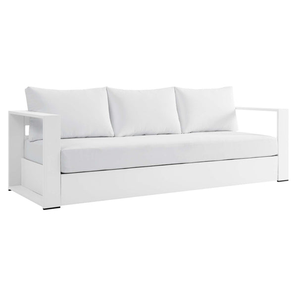 Modway Furniture Tahoe 3-Piece Powder-Coated Aluminum Outdoor Patio Set for Stylish Poolside Comfort and Relaxation White White EEI-5748-WHI-WHI