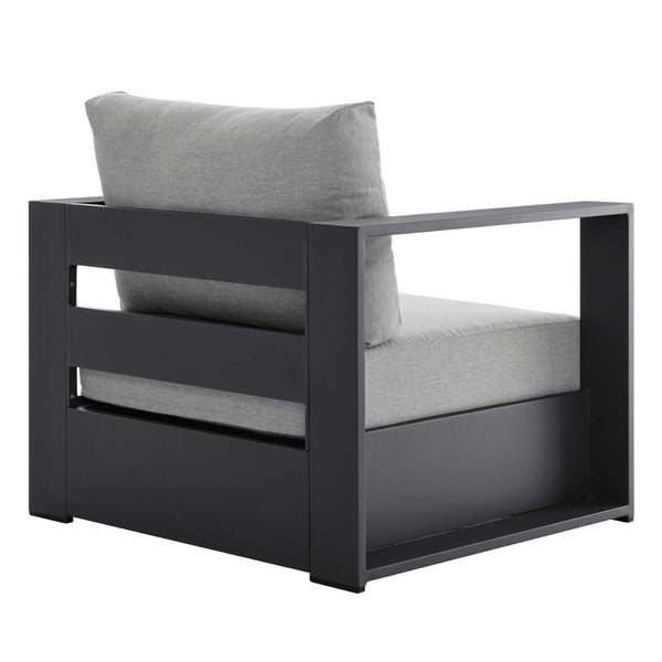 Modway Furniture Tahoe 4-Piece Outdoor Patio Set - Modern Powder-Coated Aluminum with Comfortable Cushions & Table Gray Gray EEI-5749-GRY-GRY