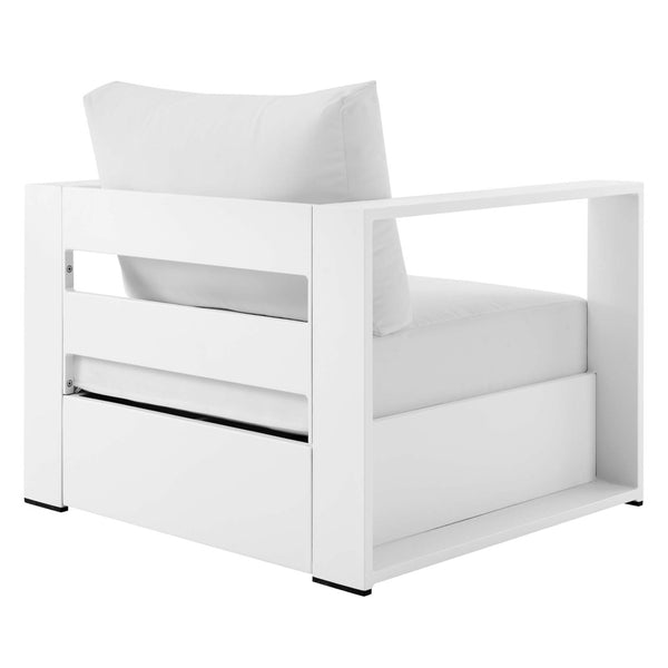 Modway Furniture Tahoe 4-Piece Outdoor Patio Set - Modern Powder-Coated Aluminum with Comfortable Cushions & Table White White EEI-5749-WHI-WHI