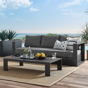 Modway Furniture Tahoe 2-Piece Outdoor Patio Set - Modern Powder-Coated Aluminum Sofa & Coffee Table for Comfort Gray Charcoal EEI-5750-GRY-CHA