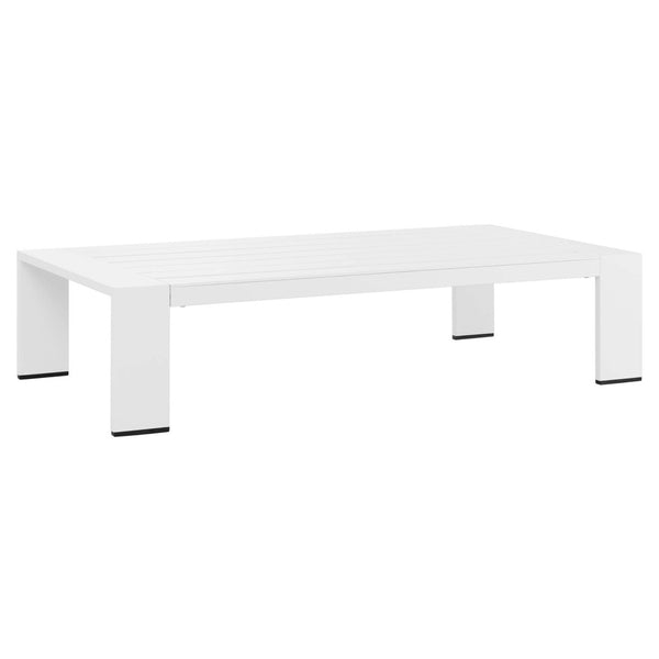 Modway Furniture Tahoe 2-Piece Outdoor Patio Set - Modern Powder-Coated Aluminum Sofa & Coffee Table for Comfort White Charcoal EEI-5750-WHI-CHA