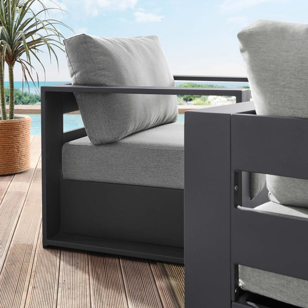 Modway Furniture Tahoe 2-Piece Outdoor Patio Armchair Set - Durable Powder-Coated Aluminum for Stylish Relaxation Gray Gray EEI-5751-GRY-GRY