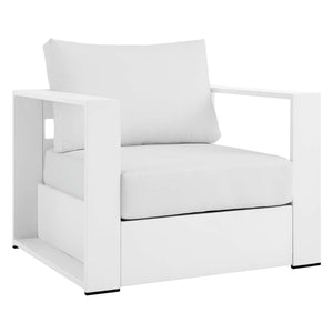 Modway Furniture Tahoe 2-Piece Outdoor Patio Armchair Set - Durable Powder-Coated Aluminum for Stylish Relaxation White White EEI-5751-WHI-WHI