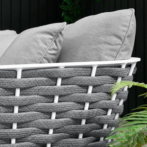 Modway Furniture Stance Outdoor Patio Sectional Sofa - Modular Aluminum Design with Water-Resistant Cushions EEI-5752-WHI-GRY