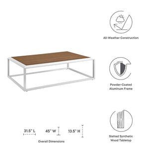 Modway Furniture Stance 7-Piece Modular Outdoor Sectional Sofa Set - Durable Aluminum, Weather-Resistant Cushions EEI-5756-WHI-GRY
