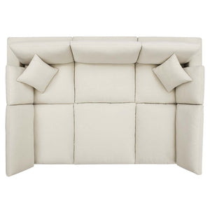 Modway Furniture Commix Six Piece Modular Sectional Sofa with Down Filled Linen Texture Cushions EEI-5761-LBG