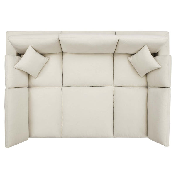 Modway Furniture Commix Six Piece Modular Sectional Sofa with Down Filled Linen Texture Cushions EEI-5761-LBG