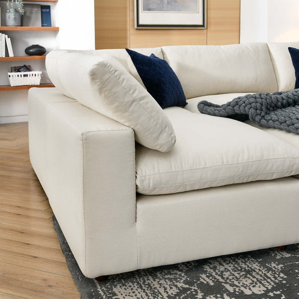 Modway Furniture Commix Six Piece Modular Sectional Sofa with Down Filled Linen Texture Cushions EEI-5761-LBG