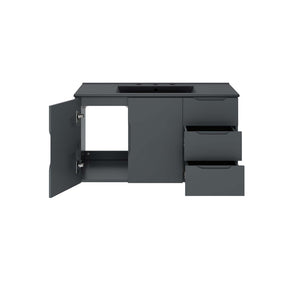Modway Furniture Vitality 36” Wall-Mount Bathroom Vanity with Integrated Sink - Modern Storage & Clean Design Gray Black EEI-5783-GRY-BLK