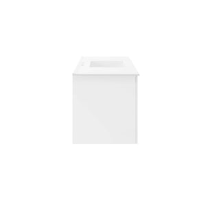 Modway Furniture Vitality 48" Single Sink Bathroom Vanity - Modern Wall-Mounted Design with Spacious Storage Solutions White White EEI-5784-WHI-WHI