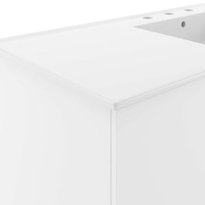 Modway Furniture Vitality 48" Single Sink Bathroom Vanity - Modern Wall-Mounted Design with Spacious Storage Solutions White White EEI-5784-WHI-WHI