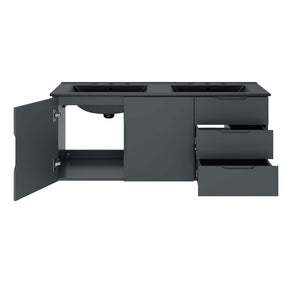 Modway Furniture Vitality 48" Double Sink Bathroom Vanity - Modern Wall-Mount Design with Ample Storage Space Gray Black EEI-5785-GRY-BLK