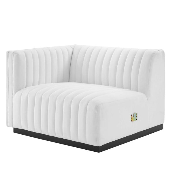 Modway Furniture Conjure Channel Tufted Upholstered Loveseat - Vintage Charm with Modern Comfort for Any Space Black White EEI-5786-BLK-WHI