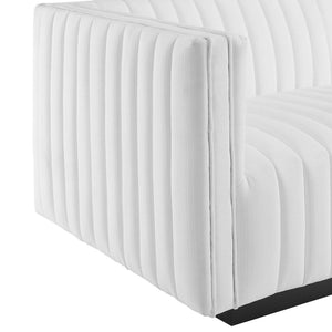Modway Furniture Conjure Channel Tufted Upholstered Loveseat - Vintage Charm with Modern Comfort for Any Space Black White EEI-5786-BLK-WHI
