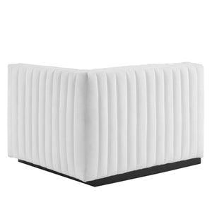 Modway Furniture Conjure Channel Tufted Upholstered Loveseat - Vintage Charm with Modern Comfort for Any Space Black White EEI-5786-BLK-WHI
