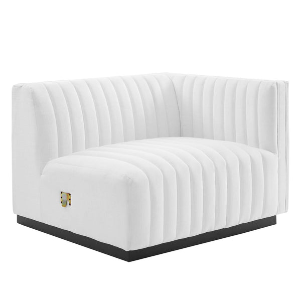 Modway Furniture Conjure Channel Tufted Upholstered Loveseat - Vintage Charm with Modern Comfort for Any Space Black White EEI-5786-BLK-WHI