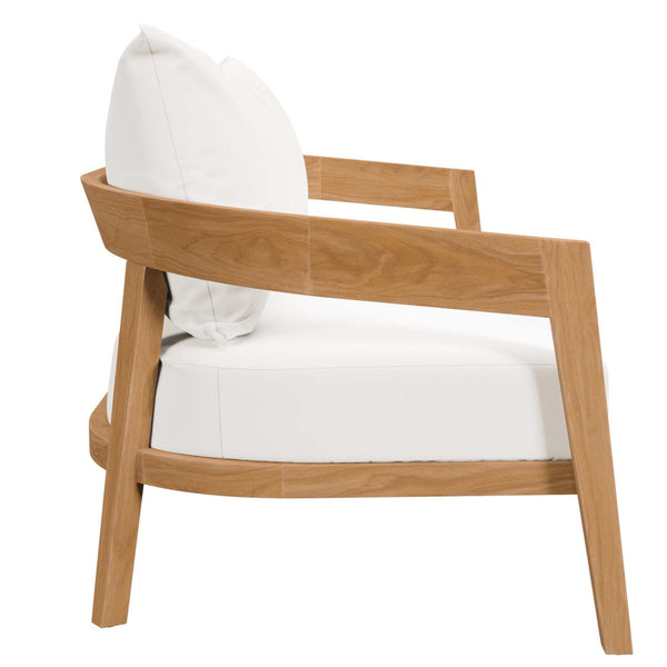 Modway Furniture Brisbane 3-Piece Teak Wood Outdoor Patio Set with Plush Cushions for Stylish Al Fresco Living Natural White EEI-5834-NAT-WHI