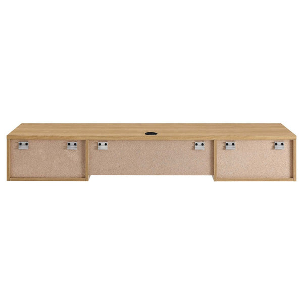 Modway Furniture Render Wall Mount Office Desk - Mid-Century Style Workspace with Ample Storage & Smart Design Oak EEI-5865-OAK