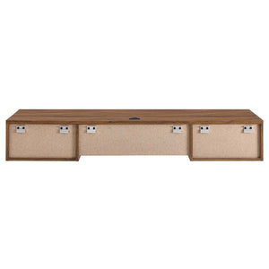 Modway Furniture Render Wall Mount Office Desk - Mid-Century Style Workspace with Ample Storage & Smart Design Walnut EEI-5865-WAL