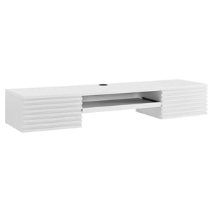 Modway Furniture Render Wall Mount Office Desk - Mid-Century Style Workspace with Ample Storage & Smart Design White EEI-5865-WHI