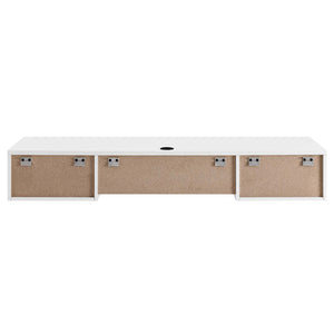 Modway Furniture Render Wall Mount Office Desk - Mid-Century Style Workspace with Ample Storage & Smart Design White EEI-5865-WHI